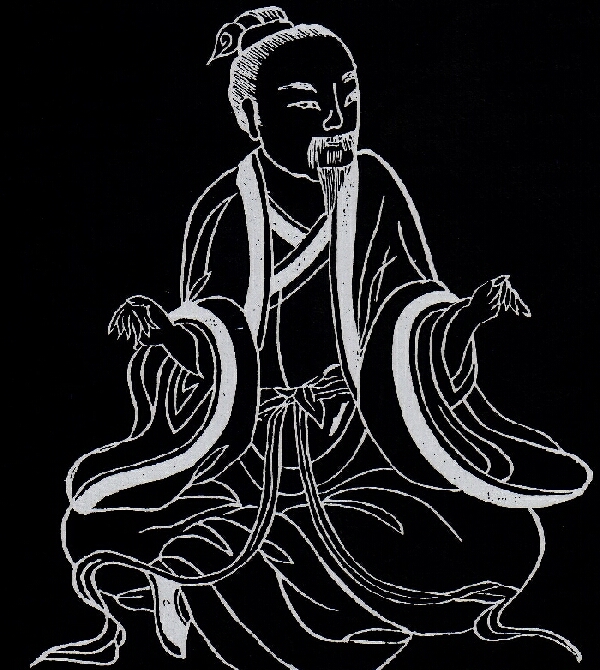 Darstellung einer �bung aus dem Qigong der Jahreszeiten in antiker Form.