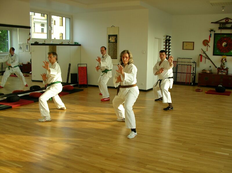 Kung-Fu im Shaolin - zum Beispiel, Bewegungs-Formen ausTigerstils. Im Dojo des Tao-Chi Duisburg