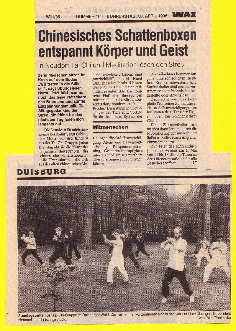 WAZ-Bericht. Tai-Chi im Duisburger Wald